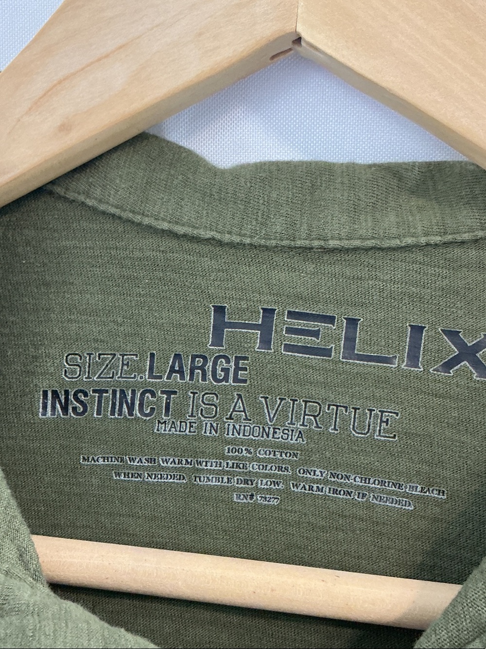 Helix Olive Green Short-Sleeve Polo with Chest Print - Picture 6 of 7